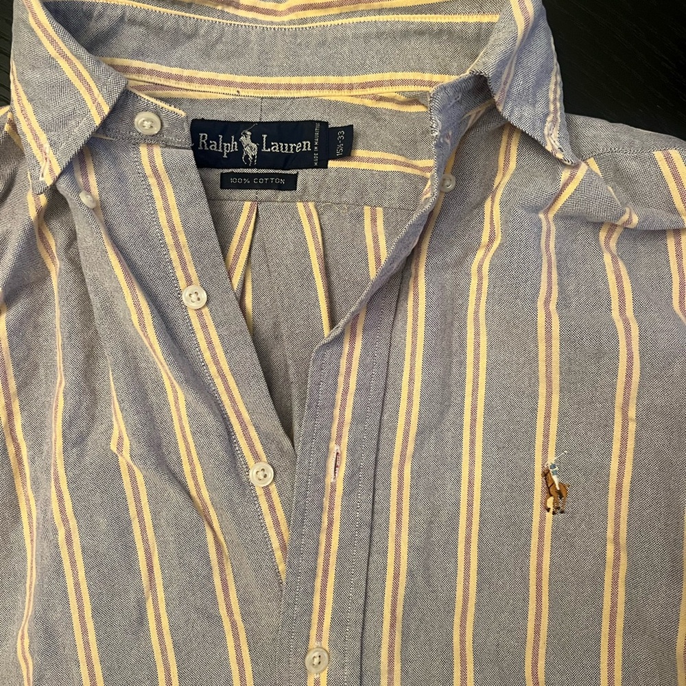 Ralph Lauren Men's Blue Striped Shirt